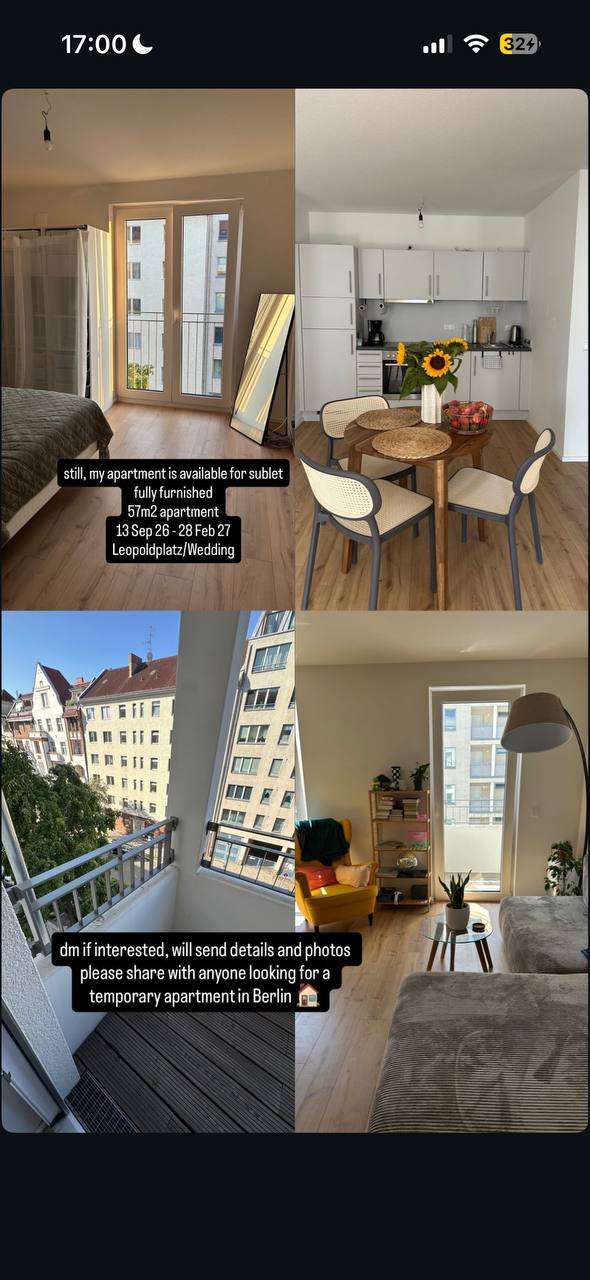 Furnished 57m² apartment in Wedding, Berlin